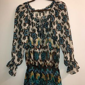 Woman’s top with sequins around the top